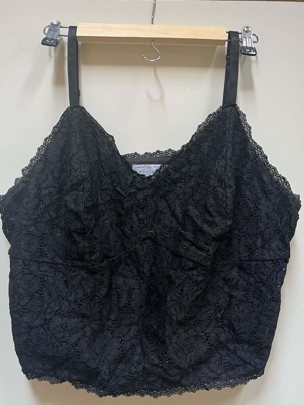 Ashley Nell Tipton Black Lace Cami Top